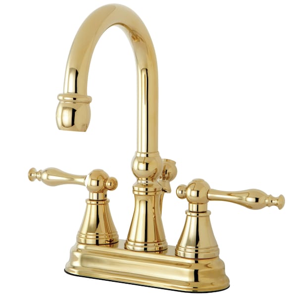 4" Centerset Bathroom Faucet, Polished Brass